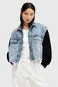 kék AllSaints rövid kabát CHLO DENIM SWEAT JKT Női