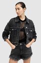 AllSaints geacă din denim CLAUDE FRAY JACKET necaptusit negru W041OA