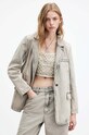 Džínová bunda AllSaints EVER DENIM BLAZER riflovina béžová W034OA