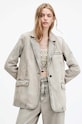 Džínová bunda AllSaints EVER DENIM BLAZER béžová W034OA