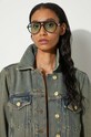 GANNI geacă din denim Overdyed Heavy Denim Jacket J1478 maro