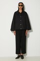 GANNI jacket Herringbone Canvas Jacket F9611. black SS24