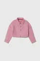różowy HUGO kurtka jeansowa dziecięca Dziewczęcy