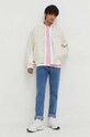 Куртка-бомбер с примесью шерсти Tommy Jeans DM0DM17884 бежевый SS24