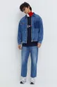 Хлопковая джинсовая куртка Tommy Jeans тёмно-синий