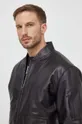 črna Usnjena jakna Calvin Klein