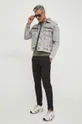 Rifľová bunda Calvin Klein Jeans sivá
