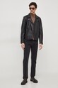Kožená bunda Pepe Jeans Valen PM402881 čierna SS24