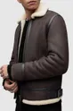 Шкіряна куртка AllSaints Rhys коричневий