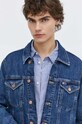 Rifľová bunda Tommy Jeans tmavomodrá DM0DM18782