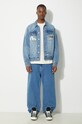 Evisu kurtka jeansowa Hanafuda Daruma Daicock 2ESHTM4DJ1002 niebieski SS24