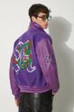 Vlněná bunda Awake NY Varsity Jacket fialová SP24.OT001