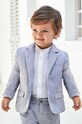 Dětské sako ze směsi lnu Mayoral látka modrá 1444.3E.Baby.PPYH