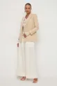 Twinset giacca in lino misto beige