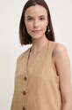 United Colors of Benetton gilet in lino beige 2AGHDJ00G