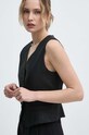 Weekend Max Mara kamizelka lniana czarny 2415151022600