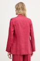 Дрехи United Colors of Benetton сако с едноредно закопчаване дамско от лен 2AGHDW00R червен