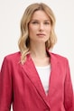 United Colors of Benetton сако с едноредно закопчаване дамско от лен червен 2AGHDW00R