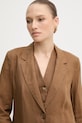 Plátěné sako United Colors of Benetton hnědá 2AGHDW00R