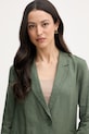United Colors of Benetton сако с едноредно закопчаване дамско от лен зелен 2AGHDW00R