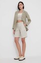 United Colors of Benetton giacca in lino 2AGHDW00R verde AA00