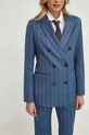 Sisley giacca in lino misto blu 27I2LW01Y