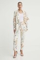 Never Fully Dressed blazer din amestec de in NFDOU318.Cream bej SS24