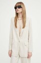 Пиджак с примесью льна Bruuns Bazaar OxalisBBFreida blazer бежевый BBW3938