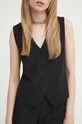 Bruuns Bazaar kamizelka RubySusBBBielle waistcoat tkanina czarny BBW4062