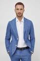 BOSS giacca in lino blu 50514618