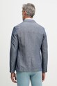 Oblečenie United Colors of Benetton jednoradové sako pánske s prímesou ľanu 2YQSUW014 modrá