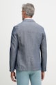 Oblečenie United Colors of Benetton jednoradové sako pánske s prímesou ľanu 2YQSUW014 modrá