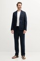Сако с лен United Colors of Benetton 2YQSUW014 тъмносин SS25