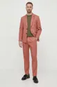 Хлопковый пиджак Sisley розовый