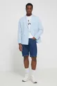 Пиджак с примесью льна Calvin Klein голубой