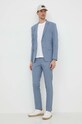 Calvin Klein marynarka z domieszką wełny K10K112583 niebieski SS24