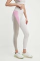Reebok legginsy treningowe Lux Contour wzorzyste beżowy 100076150