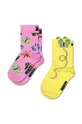 жовтий Дитячі шкарпетки Happy Socks Kids Butterfly Socks 2-pack Для дівчаток