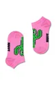 Detské ponožky Happy Socks Kids Cactus Low Socks 2-pak fialová