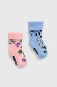 Happy Socks skarpetki dziecięce Kids Butterfly Baby Terry Socks 2-pack skarpetki krótkie różowy P000829