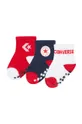 Nogavice za dojenčka Converse 3-pack rdeča
