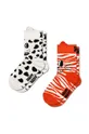 biały Happy Socks skarpetki dziecięce Kids Cat & Dog Socks 2-pack Dziecięcy