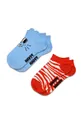 μπλε Παιδικές κάλτσες Happy Socks Kids Low Cat Socks 2-pack Παιδικά