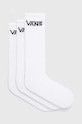 Ponožky Vans 3-pack dlouhé ponožky bílá VN000F0XWHT1