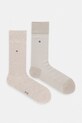 Tommy Hilfiger skarpetki 2-pack melanż beżowy 701226104