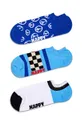 Κάλτσες Happy Socks Blue Peace No Show Socks 3-pack