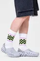 Ponožky Happy Socks Checked Stripe Sneaker Sock biela
