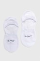 Čarape Gant 2-pack niske čarape bijela 9960257