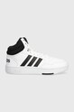 Дитячі кросівки adidas Originals HOOPS 3.0 MID K імітація лицьової шкіри білий IG3715