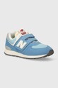 Detské tenisky New Balance PV574RCA imitácia semišu modrá PV574RCA